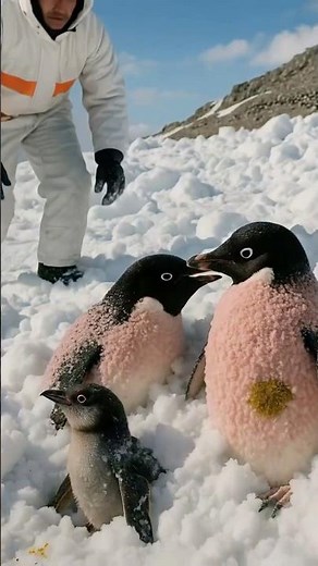 Antarctic Hero: Saving a Penguin Family in Snow ❄️#wildliferescue #rescuestory #animalrescue