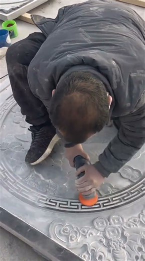 the stage of refining a stone that has been shaped so that it becomes smooth on all parts