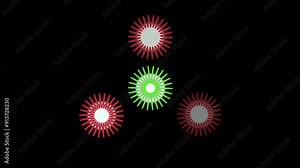 firework Animation Vector star flower sparkles, magic flash and motion design 8 animation video string, opening, perspective