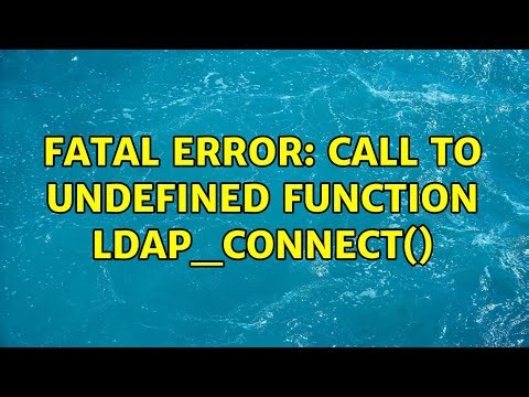 Fatal error: Call to undefined function ldap_connect()