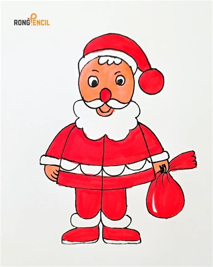 59K views · 438 reactions | Cute Santa  drawing technique ❤️ #art #drawing #easydrawing #santaclaus | Rong Pencil | Facebook