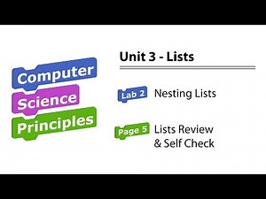 U3L2 Lists Review and Self Check (pg 5) BJC / Snap! Program