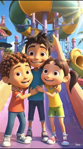 4 Kids vs The Giant Rainbow Slide – Fun, Teamwork & Magical Adventure!#teamwork #kids