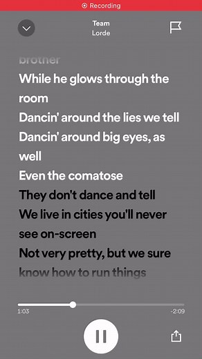 Lorde Team Song Lyrics