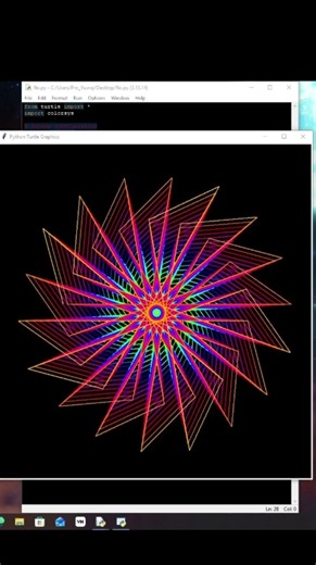 Crazy Python Illusion Code! Multi-Color Turtle Graphics 🎨🔥