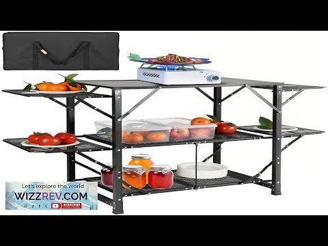VEVOR Camping Kitchen Table One piece Folding Portable Cook Station with A Carrying