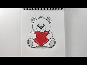 How To Draw a Teddy Bear with Heart ❤️ |Easy drawing for beginners
