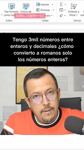 Cómo convertir número a ROMANOS solo si son enteros… . #excel #microsoft #elingefrancisco | El Inge Francisco