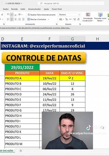Controle de Datas de Vencimento no Excel: Tutorial Passo a Passo