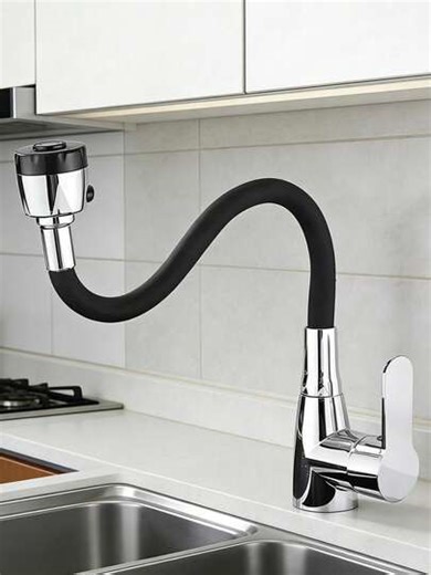 360° Swivel Flexible Kitchen Faucet, Single Handle Hot And Cold Water Mixer Tap, Finish, Valve Core And Base Installation, G1/2 Thread Accessories, Suitable For Modern And Traditional Kitchens, Bars, Bathrooms And Sinks, Essential Home Accessory, Ideal For Holiday Gifts And Home Renovations | SHEIN
