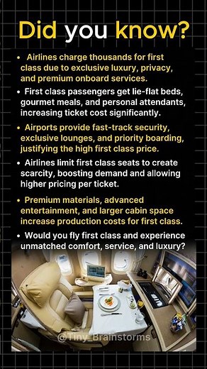 Why First Class Seats Cost Thousands?