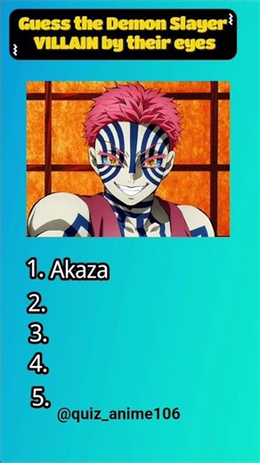 Guess the Demon Slayer VILLAIN by their eyes, 👀#anime #quizanime #demonslayer #outaku