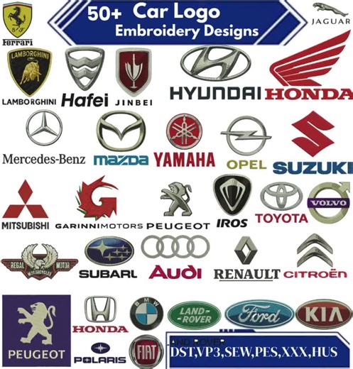 Car Logo Embroidery Design, Auto Emblems (digital Download) - Etsy UK