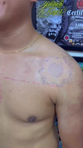 original bunga terung iban Lim tattoo shop #borneo #sarawak #tattoo