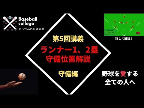 「ランナー1・2塁の守備位置を解説」全ポジションを詳しく！【まっつんの野球大学】＃5