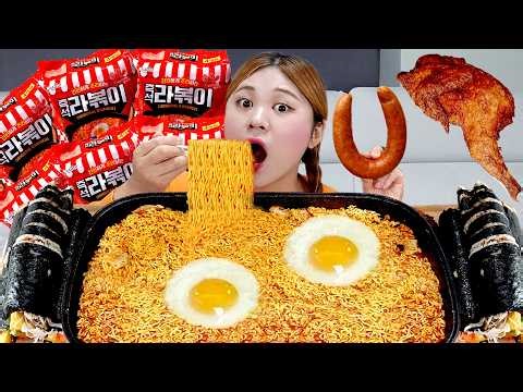 ASMR MUKBANG Compilation of HIU's Homemade Mukbang of 6 Packets of Ramen 🍜 EAT SPICY Noodles Rame...