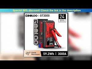 GOOLOO 3000A Car Jump Starter 16000mAh Power Bank Portable Charger Booster 12V Auto Starting