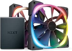NZXT AER RGB 2-140mm - HF-2814C-D1 - Advanced Lighting Customizations - Winglet Tips - Fluid Dynamic Bearing - LED RGB PWM Fan for NZXT RGB - Twin (Lighting Controller REQUIRED & NOT INCLUDED)