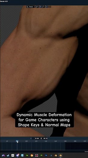 Dynamic Muscle Deformation for Game Characters using Shape Keys & Normal Maps #blender3d #ue5