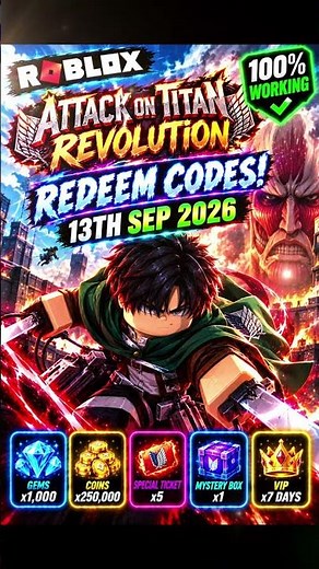 Roblox Attack on Titan Codes | Attack on Titan Redeem Codes | AOTR Codes