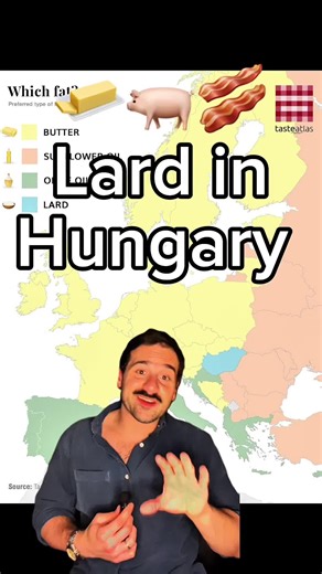 Hungarians use lard as their preferred cooking fat while the rest of Europe uses olive oil, sunflower oil or butter. Learn about the history and importance of pigs, bacon, pork, and grease in Hungarian food #food #hungary #magyartiktok #pig #fyp