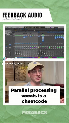 Create a unique vocal effect by using parallel processing. Keep the lead vocal dry and add chorus, phaser, distortion, or reverb to the background vocal. Then tuck it behind for a clean AND processed sound. #VocalEffects #ParallelCompression #AudioProduction #MusicProduction