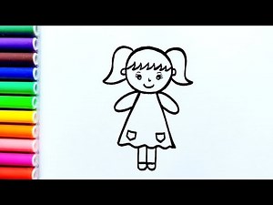 How to Draw a Doll Part 1 | Easy Drawing and Colouring for Kids and Toddlers