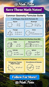 191K views · 1.7K reactions | Geometry formula Math Notes | Math Notes | Facebook