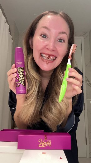 Wonka Limited Edition @hismile flavor is the BEST holiday gift! #hismile #hismileteeth #toothpaste #chocolate #wonka #hismilepartner #wonkamovie #warnerbros