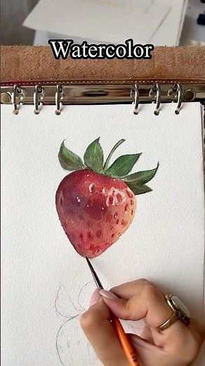 Watercolor Strawberry 🍓| Step-by-Step Tutorial