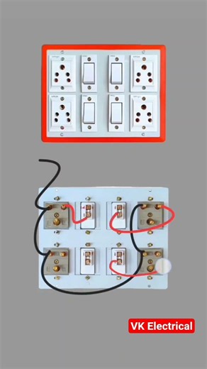 📌 4 socket and 4 switch connection diagram#viral