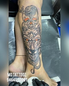 23 reactions | First session done , skull, wolf and snake . . .follow us @mdtattooz and whatsapp for advance booking for your tattoo at 9464550001 #tattoo #smalltattoo #armtattoo #tattoosinpunjab #tattooidea #tattoosinphagwara #digital #apple #youtube #art | MD Tattooz | Facebook
