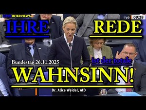 Alice Weidel, AfD: HER NEW SPEECH!💥in the BUNDESTAG 26.11.2025