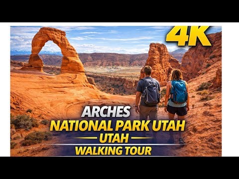 Arches National Park Utah 4K Walking Tour | Scenic Red Rock Trails