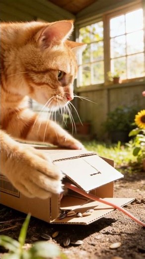 🍊橘貓的「捕鼠大作戰」！自製紙箱陷阱居然真的抓到了？#cat #mouse 🐱🐹🐱🐹 #catlife #mousemurah