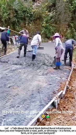 Paving a Forest Road – Manual Concrete Paving in a Rural Setting 🛣️🌳