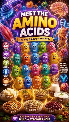 Meet the tiny builders of your body! 💪🧬 Discover how amino acids keep you healthy and strong