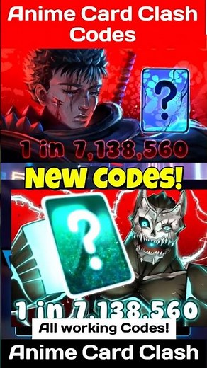 Codes for Anime Card Clash - New Anime Card Clash Codes - Roblox
