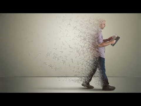 Man Following Jesus Christ With Questions Fading Away 4K Christian Worship Background Motion Loop