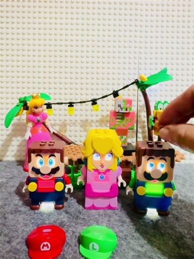 Lego Mario and Lego Peach Want to returned their suit #shorts #funny #mario #asmr #toys #fyp v37