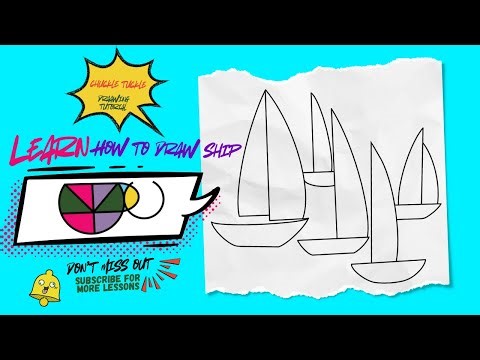 How to draw a ship boat yatch easy step-by-step 🚢 | Ship lineart drawing for kids & beginners