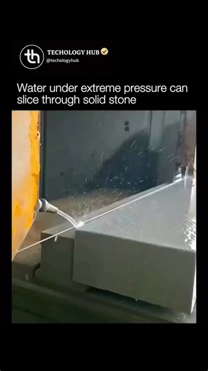Techologyhub | Water shouldn’t cut rock. But at 90,000 PSI, it absolutely can. This is waterjet cutting — a system that forces water through a microscopic... | Instagram