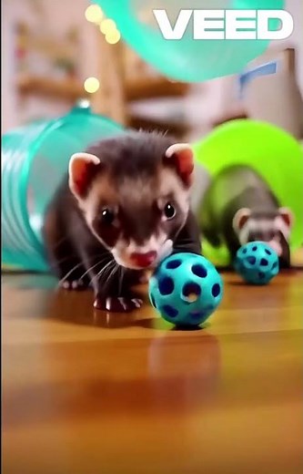 Silly Ferrets Playing Tunnel Tag with Toys