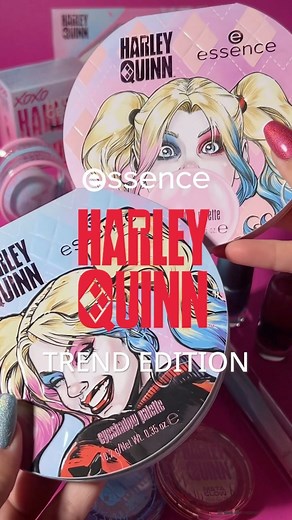 Straight from the heart of GOTHAM: Introducing our *NEW* Harley Quinn trend edition by essence! 💙💕⚾ Which product do you want to try first? 😱 #makebeautyfun #essencecosmetics #HarleyQuinn | essence cosmetics