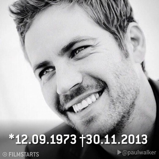 R.I.P. 😢 Heute vor 4 Jahren verstarb Paul Walker. | Filmstarts