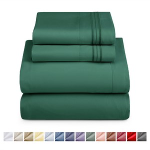 Nestl Full XL Sheets Set, 1800 Series Deep Pocket Bed Sheets Full XL 4 Piece, Luxury Soft Microfiber Full XL Sheets Sets, Hunter Green