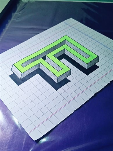 Easy 3D Drawing Tutorial for Letter F