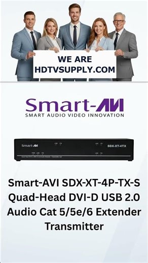 Smart-AVI SDX-XT-4P-TX-S Quad-Head DVI-D USB 2.0 Audio Cat 5/5e/6 Extender Transmitter