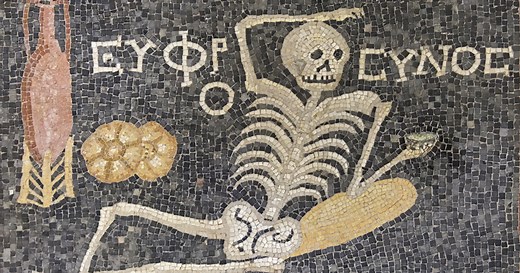 2,400-Year-Old Mosaic of an Unbothered Skeleton Reminds Us To “Enjoy Your Life”