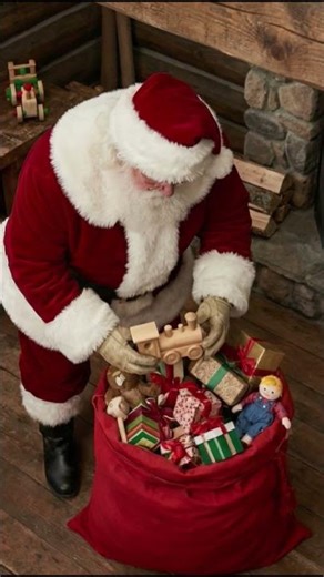 Cozy Christmas Vibes: Santa Claus Preparing Gifts in 4K